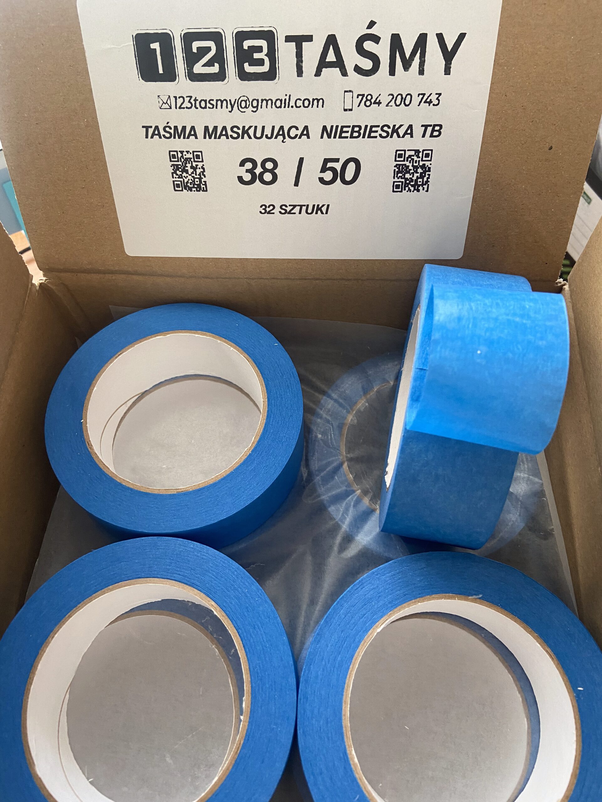 Taśma maskująca niebieska UV TB PL 38/50m 120 µm